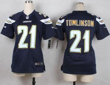 Women's Nike Chargers #21 LaDainian Tomlinson Navy Blue Team Color Stitched NFL New Elite Jersey
