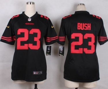 Women's Nike 49ers #23 Reggie Bush Black Alternate Stitched NFL Elite Jersey