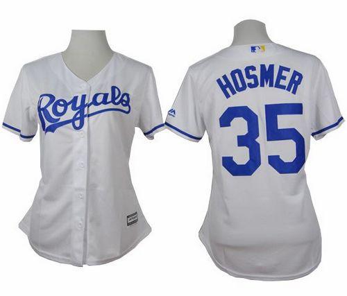 Women's Royals #35 Eric Hosmer White Home Stitched Baseball Jersey