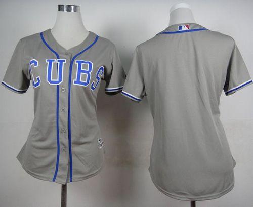 Women's Cubs Blank Grey Alternate Road Stitched Baseball Jersey