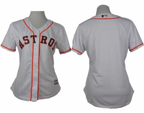 Women's Astros Blank White Home Stitched Baseball Jersey