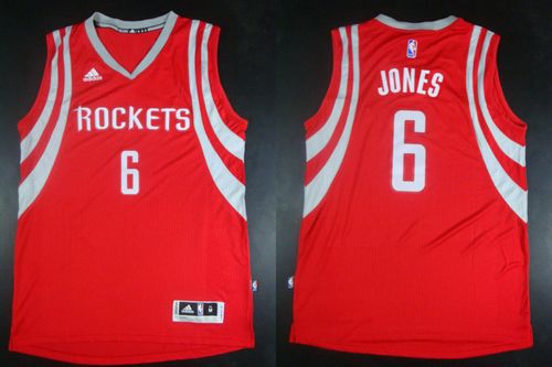 Revolution 30 Rockets #6 Terrence Jones Red Road Stitched NBA Jersey