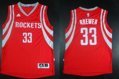 Revolution 30 Rockets #33 Corey Brewer Red Road Stitched NBA Jersey