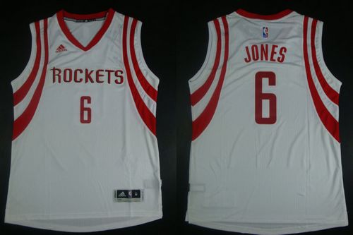 Revolution 30 Rockets #6 Terrence Jones White Home Stitched NBA Jersey
