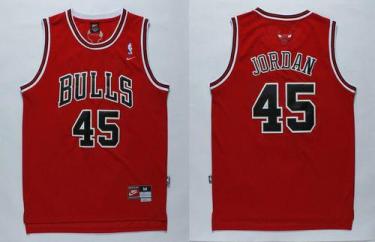 Bulls #45 Jordan Stitched Red NBA Jersey