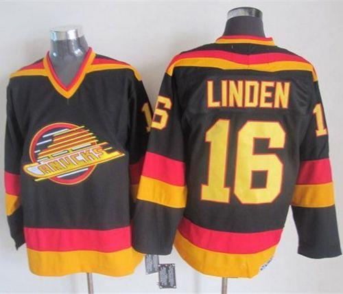 Canucks #16 Trevor Linden Black Gold CCM Throwback Stitched NHL Jersey Canucks #16 Trevor Linden Black Gold CCM Throwback Stitched NHL Jersey