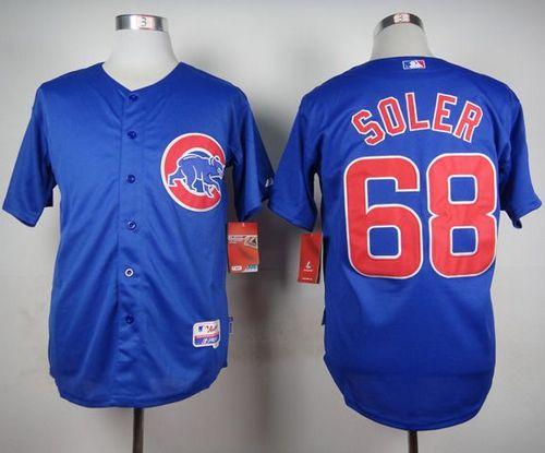 Cubs #68 Jorge Soler Blue Alternate Cool Base Stitched Baseball Jersey