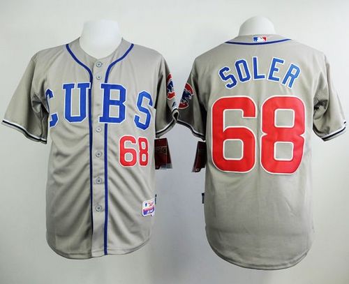 Cubs #68 Jorge Soler Grey Alternate Road Cool Base Stitched Baseball Jersey