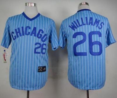 Cubs #26 Billy Williams Blue(White Strip) Cooperstown Throwback Stitched Baseball Jersey