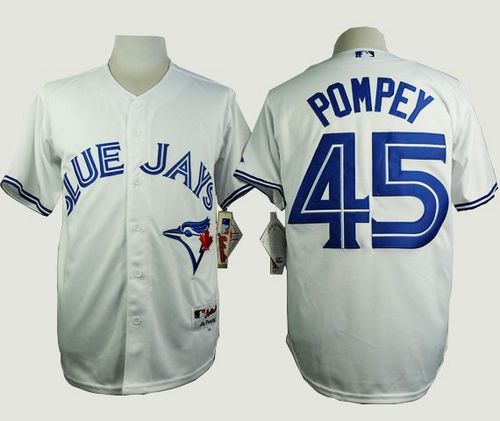 Blue Jays #45 Dalton Pompey White Cool Base Stitched Baseball Jersey