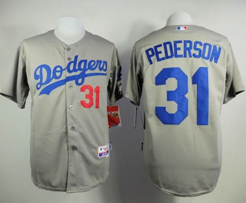 Dodgers #31 Joc Pederson Grey Cool Base Stitched Baseball Jersey