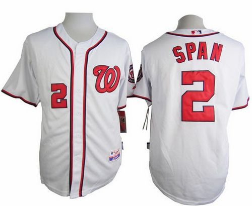 Nationals #2 Denard Span White Cool Base Stitched Baseball Jersey
