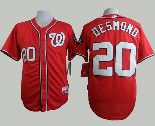 Nationals #20 Ian Desmond Red Cool Base Stitched Baseball Jersey