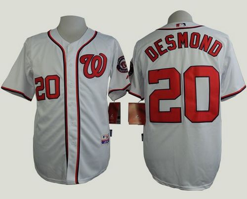 Nationals #20 Ian Desmond White Cool Base Stitched Baseball Jersey