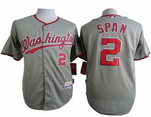 Nationals #2 Denard Span Grey Cool Base Stitched Baseball Jersey