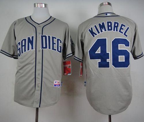 Padres #46 Craig Kimbrel Coffee Grey Cool Base Stitched Baseball Jersey