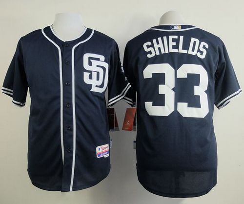 Padres #33 James Shields Dark Blue Alternate 1 Cool Base Stitched Baseball Jersey