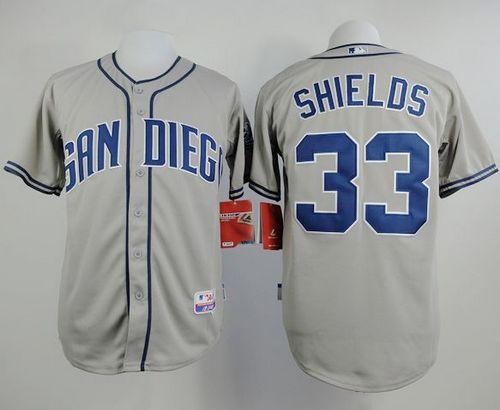Padres #33 James Shields Grey Cool Base Stitched Baseball Jersey