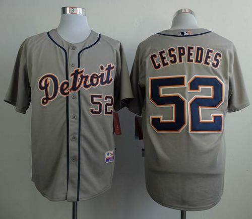 Tigers #52 Yoenis Cespedes Grey Cool Base Stitched Baseball Jersey Tigers #52 Yoenis Cespedes Grey Cool Base Stitched Baseball Jersey