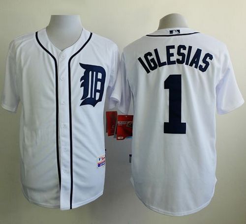 Tigers #1 Jose Iglesias White Cool Base Stitched Baseball Jersey Tigers #1 Jose Iglesias White Cool Base Stitched Baseball Jersey