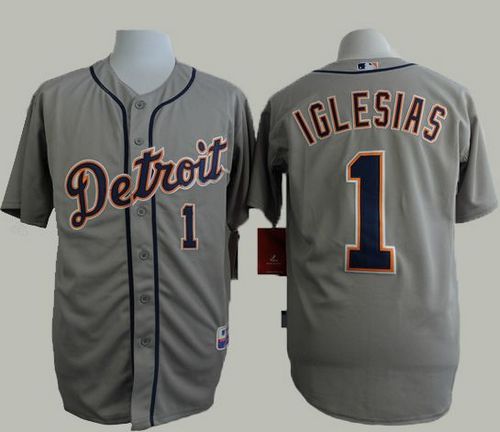 Tigers #1 Jose Iglesias Grey Cool Base Stitched Baseball Jersey
