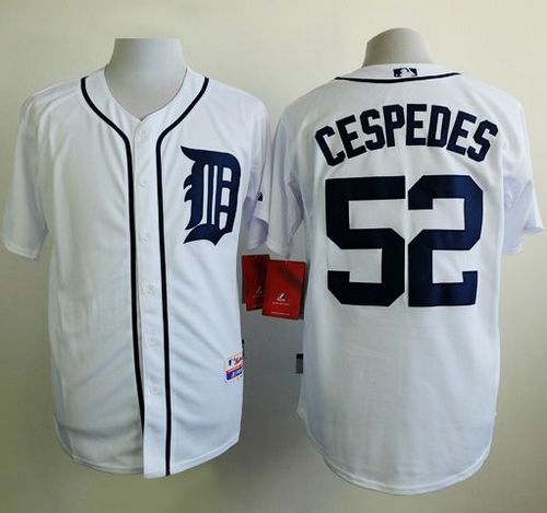 Tigers #52 Yoenis Cespedes White Cool Base Stitched Baseball Jersey