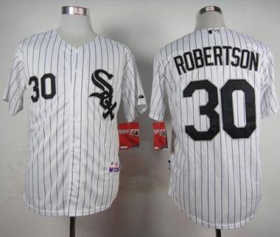 White Sox #30 David Robertson White Cool Base Stitched Baseball Jersey