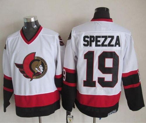 Senators #19 Jason Spezza White CCM Throwback Stitched NHL Jersey