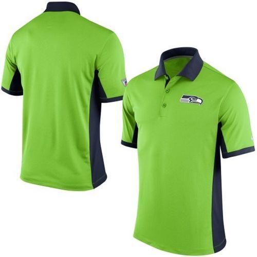 Men's Nike NFL Seattle Seahawks Neon Green Team Issue Performance Polo