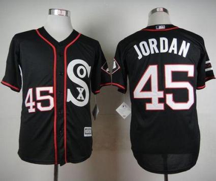 White Sox #45 Michael Jordan Black New Cool Base Stitched Baseball Jerseys