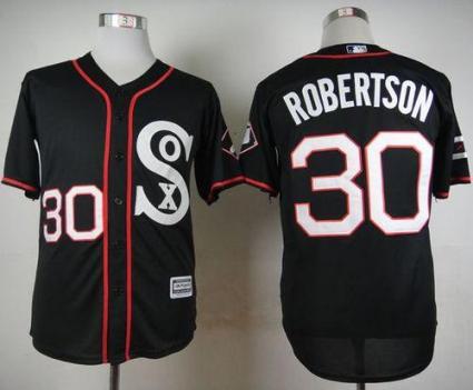 White Sox #30 David Robertson Black New Cool Base Stitched Baseball Jerseys