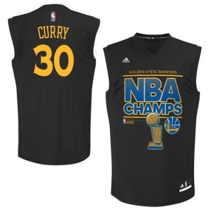Warriors #30 Stephen Curry Black 2015 NBA Finals Champions Stitched NBA Jersey