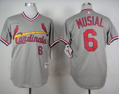 Cardinals #6 Stan Musial Grey 1978 Turn Back The Clock Stitched Baseball Jersey