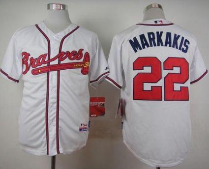 Braves #22 Nick Markakis White Cool Base Stitched Baseball Jersey