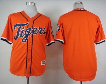 Tigers Blank Orange Cool Base Stitched Baseball Jersey