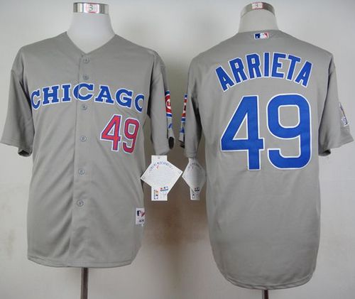 Cubs #49 Jake Arrieta Grey 1990 Turn Back The Clock Stitched Baseball Jersey