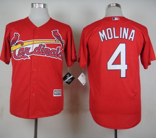 Cardinals #4 Yadier Molina Red Cool Base Stitched Baseball Jersey