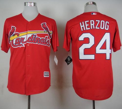 Cardinals #24 Whitey Herzog Red Cool Base Stitched Baseball Jersey