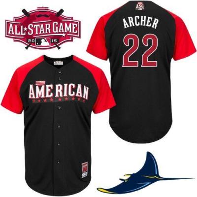 Rays #22 Chris Archer Black 2015 All-Star American League Stitched Baseball Jersey