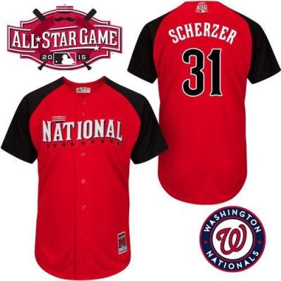 Nationals #31 Max Scherzer Red 2015 All-Star National League Stitched Baseball Jersey