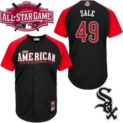 White Sox #49 Chris Sale Black 2015 All-Star American League Stitched Baseball Jersey