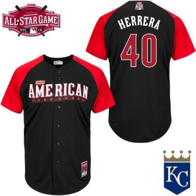 Royals #40 Kelvin Herrera Black 2015 All-Star American League Stitched Baseball Jersey