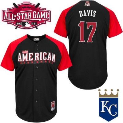 Royals #17 Wade Davis Black 2015 All-Star American League Stitched Baseball Jersey