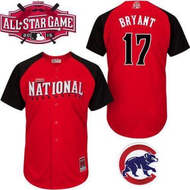 Cubs #17 Kris Bryant Red 2015 All-Star National League Stitched Baseball Jersey