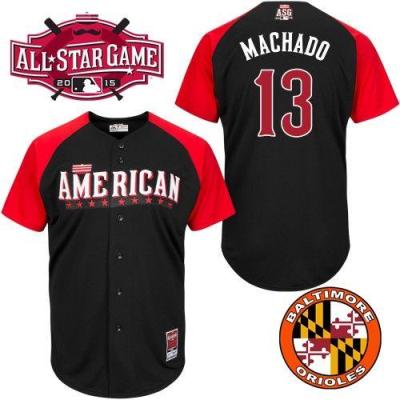 Orioles #13 Manny Machado Black 2015 All-Star American League Stitched Baseball Jersey