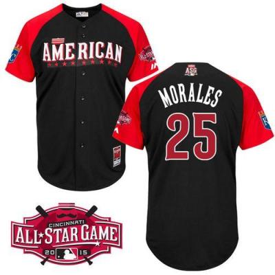 Royals #25 Kendrys Morales Black 2015 All-Star American League Stitched Baseball Jersey