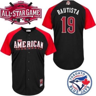 Blue Jays #19 Jose Bautista Black 2015 All-Star American League Stitched Baseball Jersey