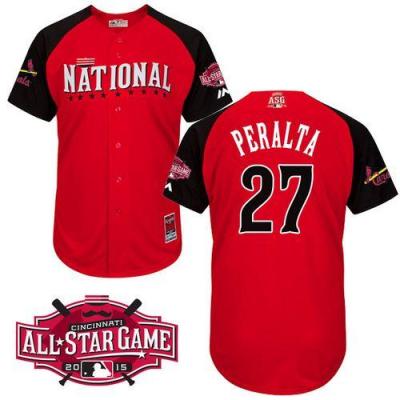 Cardinals #27 Jhonny Peralta Red 2015 All-Star National League Stitched Baseball Jersey