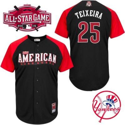 Yankees #25 Mark Teixeira Black 2015 All-Star American League Stitched Baseball Jersey