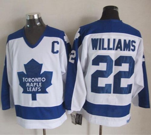 Maple Leafs #22 Tiger Williams White Blue CCM Throwback Stitched NHL Jersey